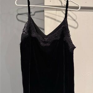 Dalia Black Velvet Lace Trim Cami